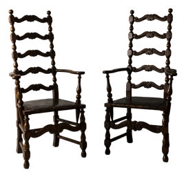 Example of Brown Leather Accent Chairs