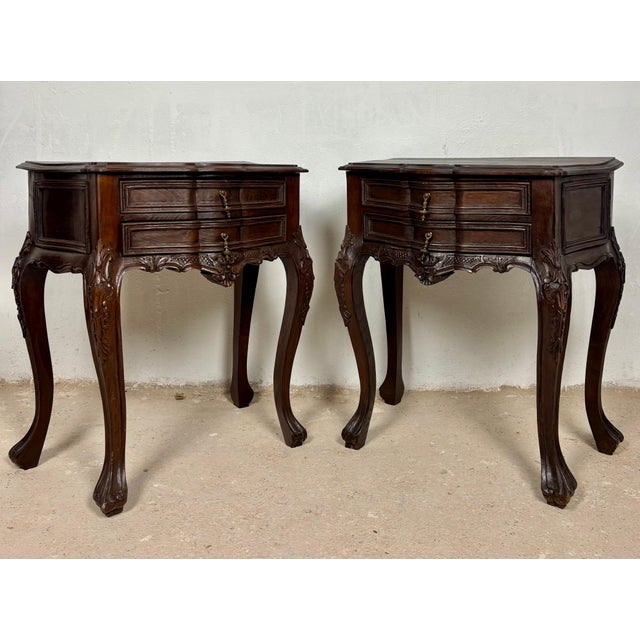 Pair of French Louis XV Style Nightstands, Mid-20th Century For Sale - Image 11 of 15