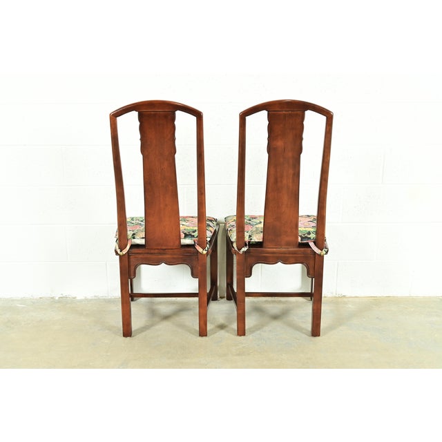 Henredon Hollywood Regency Chinoiserie Sculpted Mahogany Dining Chairs, Set of Ten For Sale - Image 14 of 17