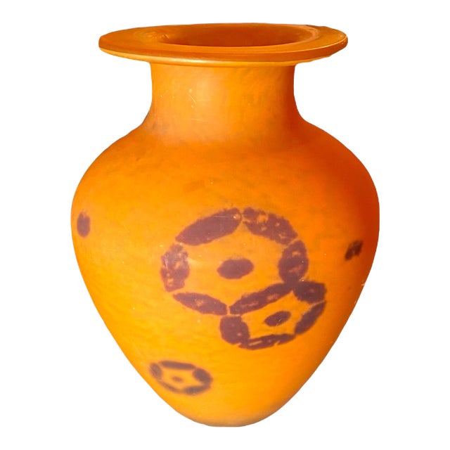 Maison Daum Nancy Art Deco Vase Pâte De Verre Lorraine France Circa 1930 For Sale