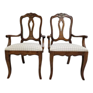 1990s Ethan Allen French Country Dining Room Armchairs Finish 216- Set of 2