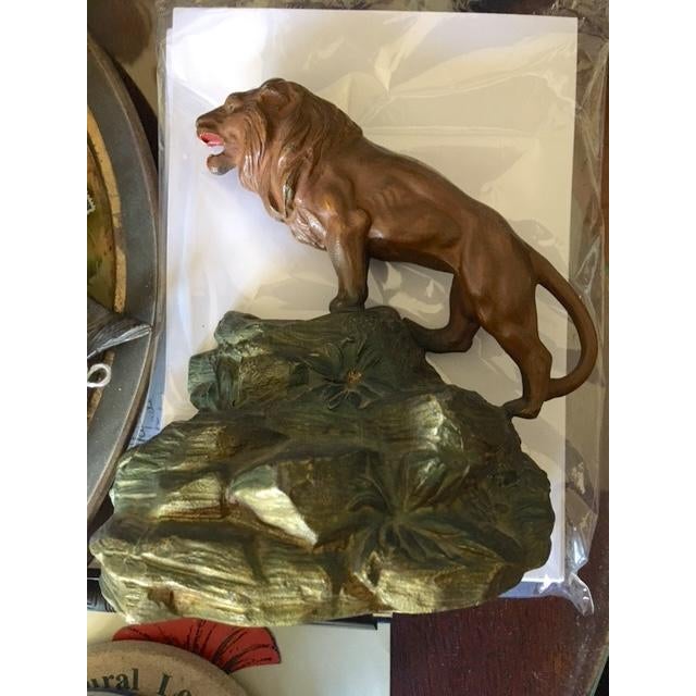 Antique 1920-30s Ko Kronheim & Oldenbusch Lion Bookends For Sale - Image 4 of 8