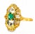 Art Deco 14K Yellow Gold Emerald Diamond Filigree Antique Ring Estate For Sale - Image 3 of 3
