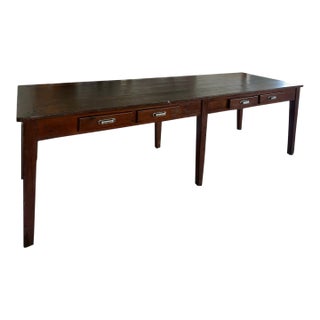 Antique French Atelier Draper’s Table With Eight Drawers For Sale