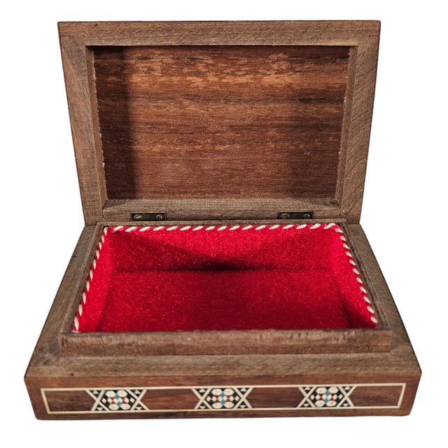 Moroccan Inlaid Marquetry Hardwood Box Ornate Khatam Style For Sale In San Francisco - Image 6 of 9