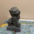 Ceramic 1990s Glossy Grey Ceramic Chinese Foo Dog Statue For Sale - Image 7 of 7