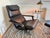 1960s Set of Mid-Century Lounge Chair and Ottoman in Black Leather and Chrome, 1960s, Set of 2 For Sale - Image 5 of 17
