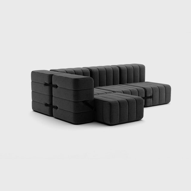 Three-Seater Modular Sofa in Dama Fabric by Ambivalenz, Set of 9 For Sale - Image 16 of 18