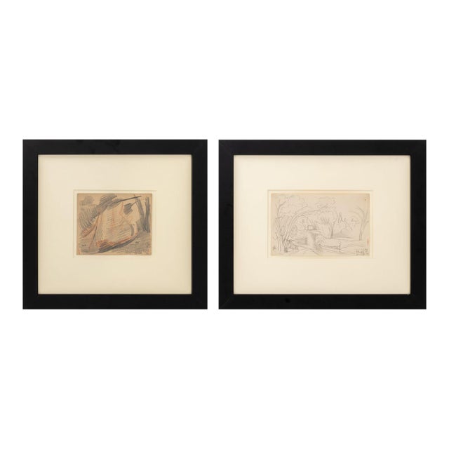 Oscar F. Bluemner Landscape Studies Mixed Media, 2 For Sale