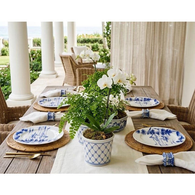 Vintage Laboratorio Paravicini Milano Hand-Painted Blue & White Landscape Plates - Set of 4 For Sale - Image 10 of 10