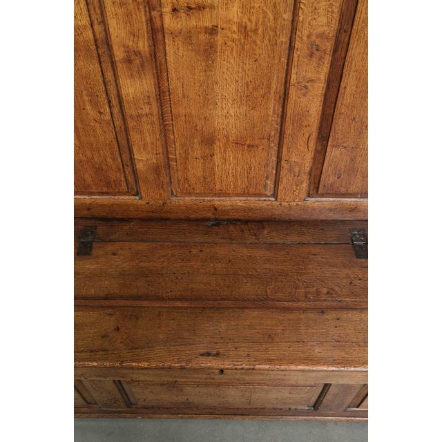Antique English Oak Hall Bench with Storage Space For Sale - Image 6 of 18