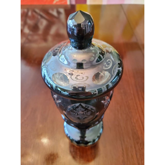 Mid-Century Modern Vintage Mid Century Modern Bohemian Cut Crystal Goblet For Sale - Image 3 of 5