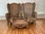 Vintage Victorian Style Woven Wicker Rattan Wingback Arm Chairs (2) W/ Ottoman For Sale - Image 9 of 12