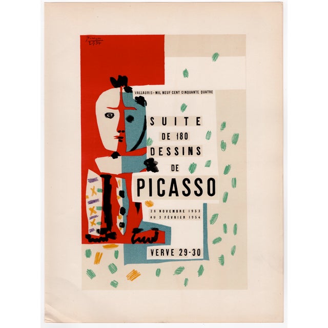 Pablo Picasso, Suite de 180 Dessins de Picasso, Original Colour Lithograph, 1954 For Sale - Image 7 of 8