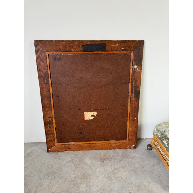 1950's Louis Pere Seated Soldier Portrait Oil Painting, Framed For Sale - Image 11 of 12