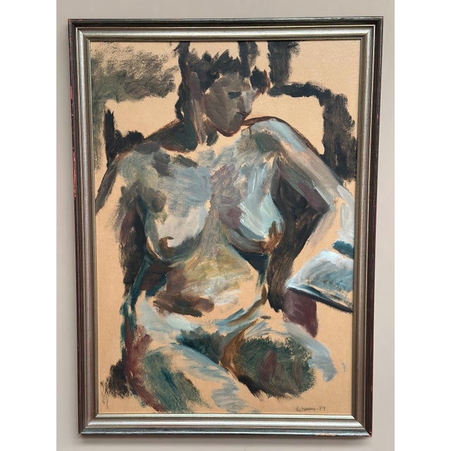 Mats Rehnman, Nude Study, 1984, Oil Painting on Panel, Framed For Sale - Image 15 of 18