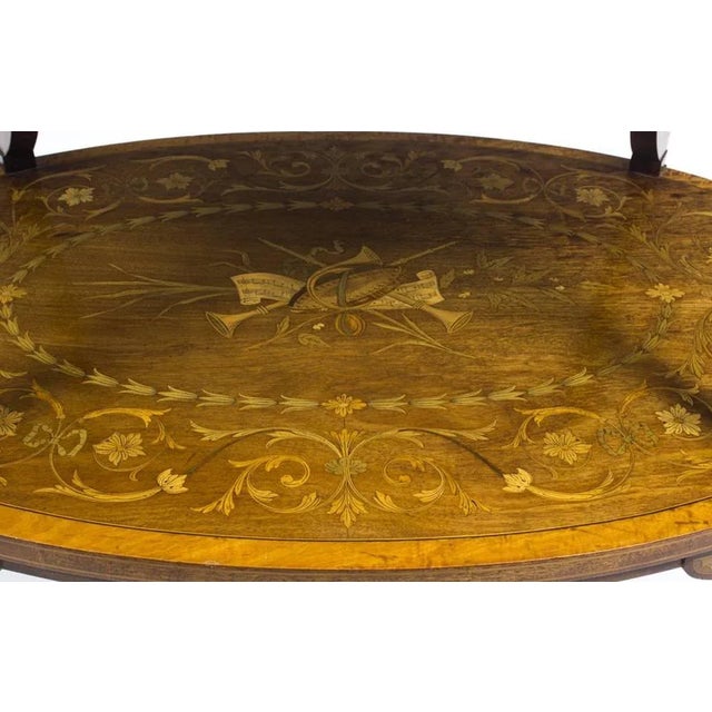19th Century English Mahogany & Satinwood Etagere Tray Table For Sale - Image 5 of 11