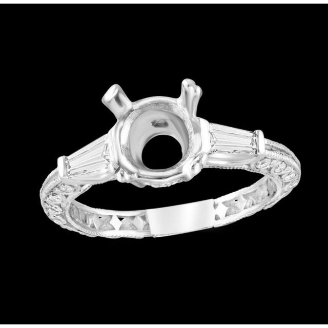 2020s Egl Certified 1.10 Ct Round Ideal Cut Heart & Arrow Diamond Tacori Setting Plat For Sale - Image 5 of 8
