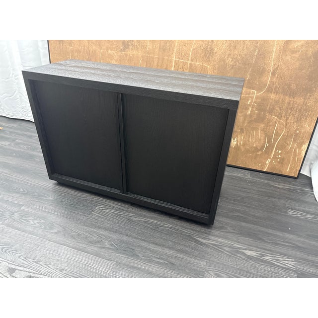 2020s Rh Restoration Hardware Bezier Sideboard – 48" 2-Door Black Oak / Bronze | American White Oak | Designed by the Van Thiels For Sale - Image 5 of 18