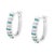 10k White Gold Round and Blue Baguette 1/2 cttw Diamond Hoop Earrings (I-J Color, I2-I3 Clarity) For Sale - Image 4 of 6