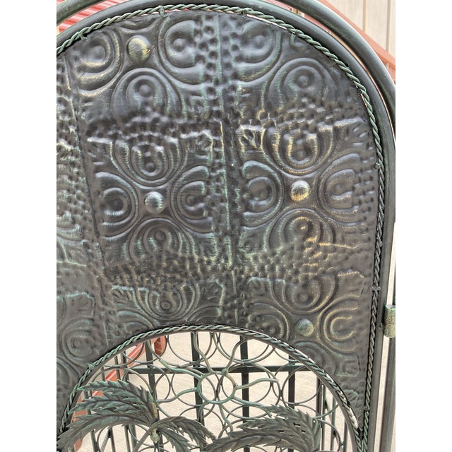 Metal 1990s Boho Chic Tropical Palm Tree & Elephant Wine Tower For Sale - Image 7 of 10