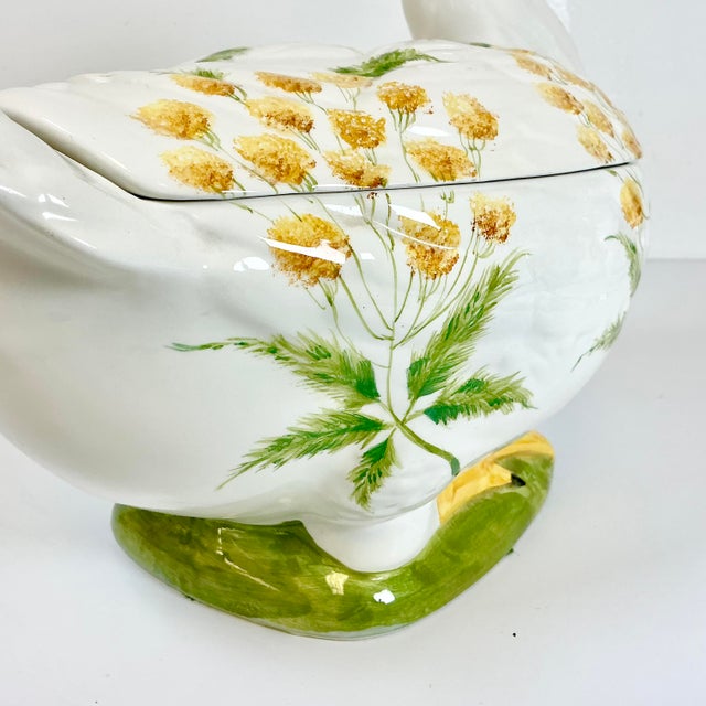 Mid-Century Italian Boho Chic Rustic European Duck Soup Tureen. For Sale - Image 10 of 18