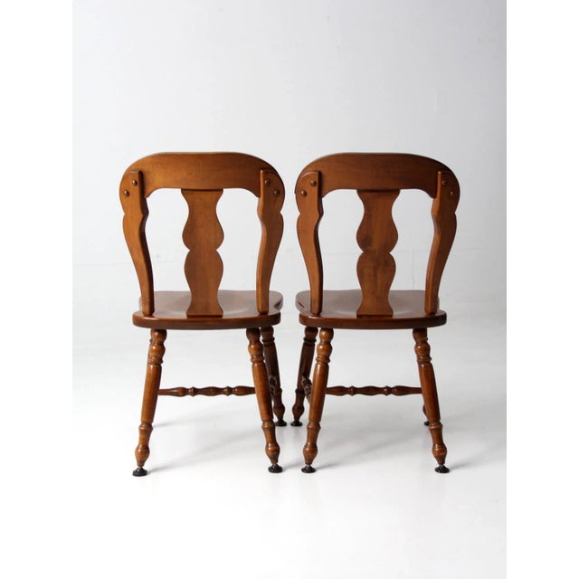Mid Century Splat Dining Chairs Pair For Sale - Image 4 of 13