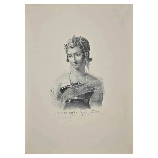 Noel François Bertrand, Young Indian Girl, Etching, 19th Century For Sale