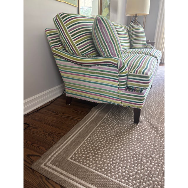 Manuel Canovas Striped Velvet Sofa, Lee Manufacturer For Sale - Image 12 of 12