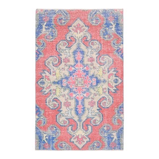 Vintage Turkish Oushak Handmade Wool Cotton Pink Area Rug For Sale