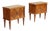Vintage Mahogany Bedside Tables with Glass Tops, 1950s, Set of 2 For Sale