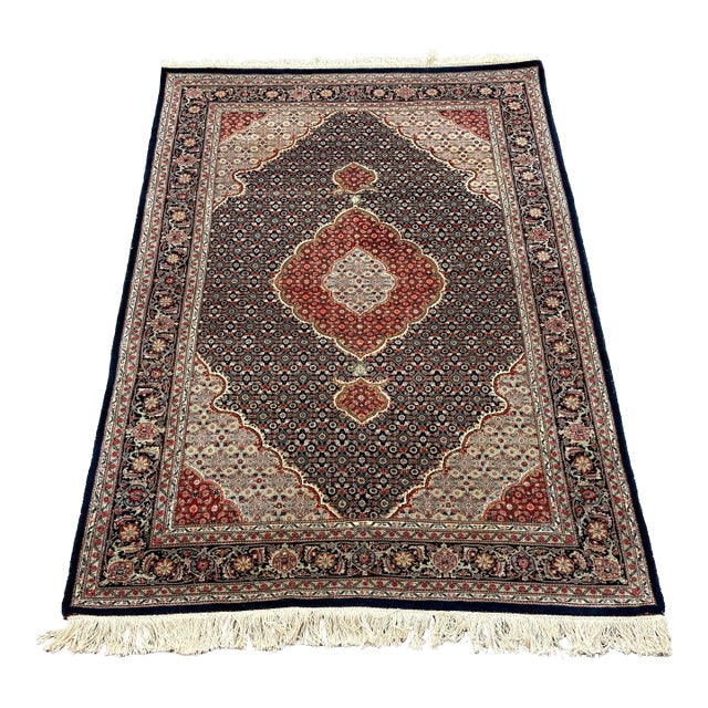 4ft X 6ft Persian Tabriz Mahi Wool & Silk Area Rug For Sale