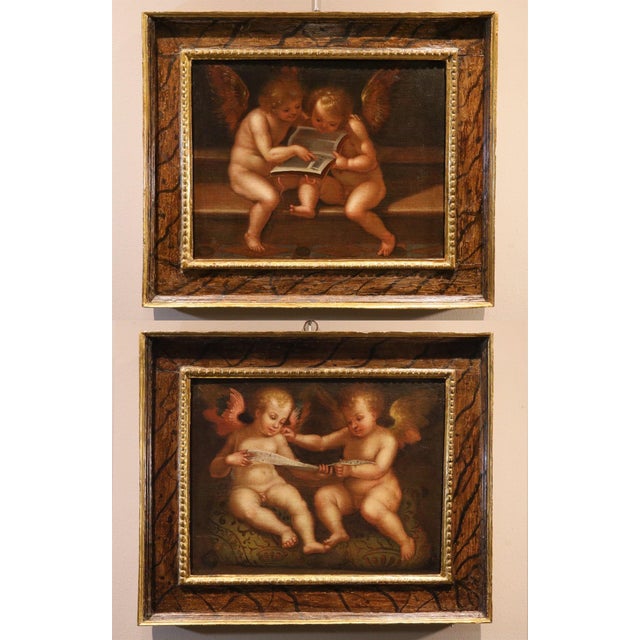 Guglielmo Caccia, Detto Il Moncalvo, Angels Hunting Couple Paintings, 1620, Oil on Canvas For Sale - Image 16 of 16
