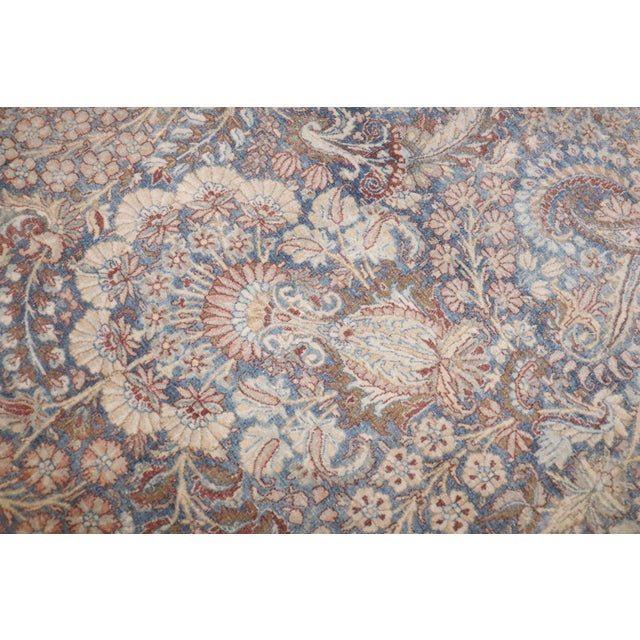 Early 20th Century Floral Antique Washed Persian Kerman rug no. j5328 For Sale - Image 5 of 11