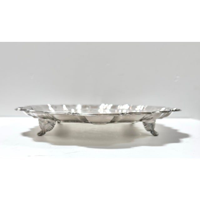 1920s Antique Raimond Silverplate Gallery Tray – 1920s–1930s Engraved Bar Cart Serving Tray For Sale - Image 5 of 12