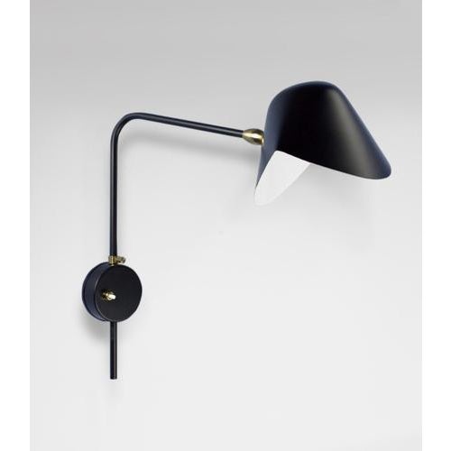 Mid-Century Modern Black Anthony Wall Lamp by Serge Mouille For Sale - Image 3 of 9