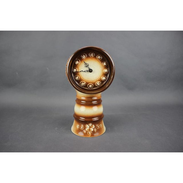 Ceramic Table Clock by Ditmar Urbach, Czechoslovakia, 1970s For Sale - Image 6 of 11