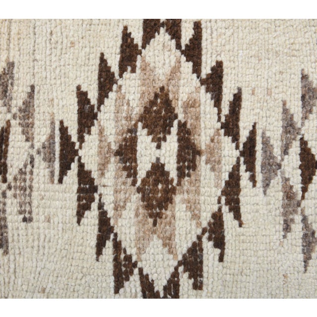 1970s Vintage Turkish Hand-Knotted Wool Cotton Beige Runner Rug For Sale - Image 9 of 10