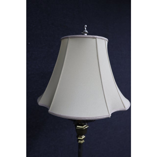 Brass Late 20th Century Directoire Style Stainless & Brass Floor Lamp For Sale - Image 8 of 16