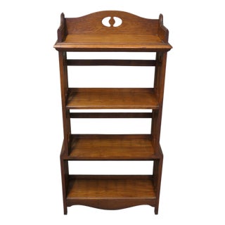 Art and Crafts Open Front Bookcase in Golden Oak, 1880 For Sale
