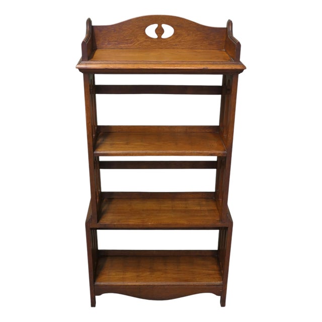 Art and Crafts Open Front Bookcase in Golden Oak, 1880 For Sale