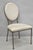 Contemporary Modern Tubular Metal Frame Oval Back Neutral Linen Upholstered Dining Side Chairs (Made in China) - Set of 4....