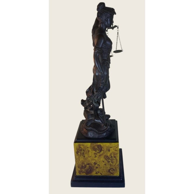 Original Antique 19th C Blind Lady Justice Bronze Signed A. Mayer For Sale - Image 10 of 11