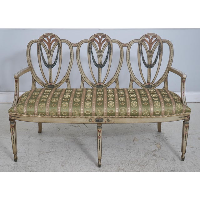 Age: Approx: 60 Years Old Details: Stunning Hand Paint Decorated Finish Professionally Reupholstered In Quality...