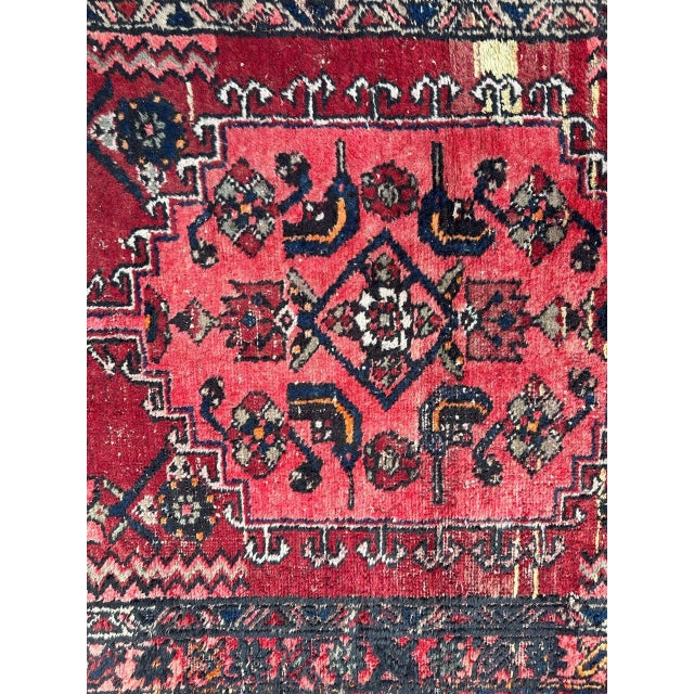 Mid-Century Distressed Hamadan Rug, 1940s For Sale - Image 13 of 15