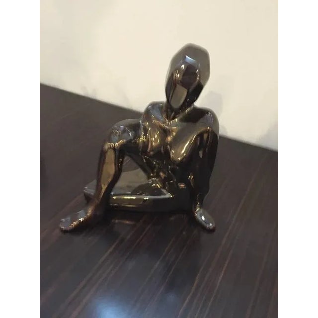 Mid-Century Modernist Ceramic Crouching Woman Sculpture For Sale In New York - Image 6 of 7