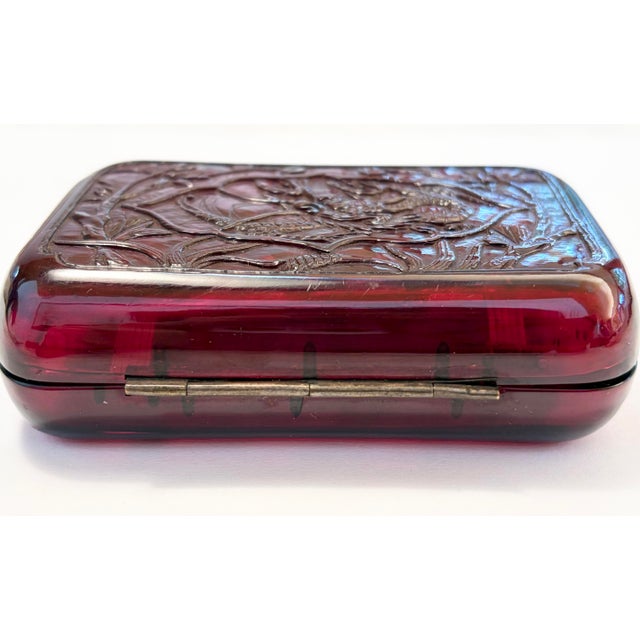 Beautiful Antique Chinese Red Resin Dragon Cigarette Case For Sale In Los Angeles - Image 6 of 7