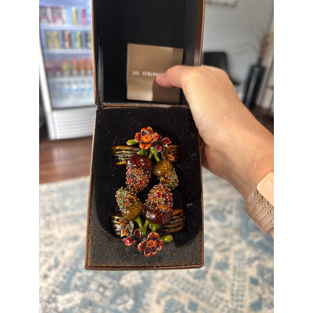 Metal 1980s Jay Strongwater Vintage Napkin Rings - Set of 4 For Sale - Image 7 of 8