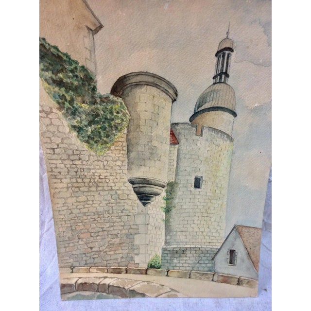 Mid 20th Century Mid 20th Century French Watercolor Painting, Bourbon L' Archambault For Sale - Image 5 of 10