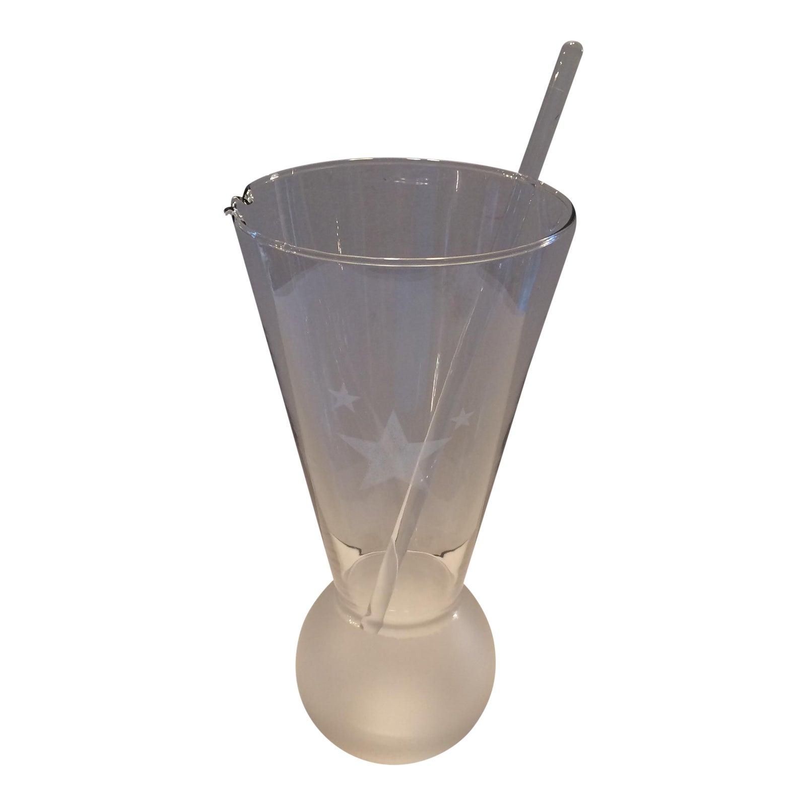 Vintage Glass Cocktail Mixing Pitcher & Stirrer Chairish